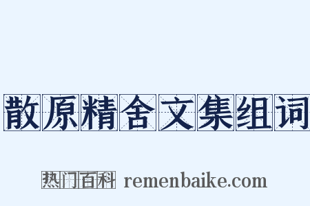 散原精舍文集组词是什么意思的图片
